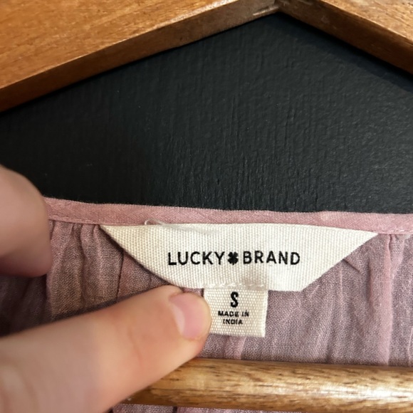 Lucky Brand Light Pink Embroidered Blouse - Picture 2 of 4